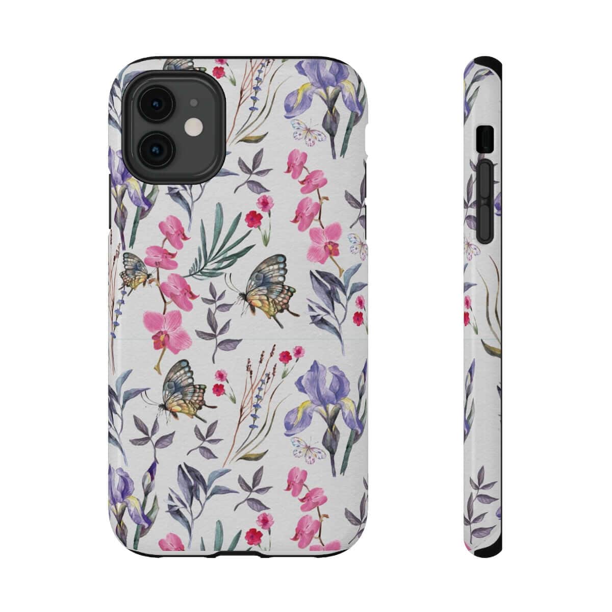 Printify Phone Case iPhone 11 / Glossy / Without gift packaging Butterlys & Flowers Impact-Resistant Cases