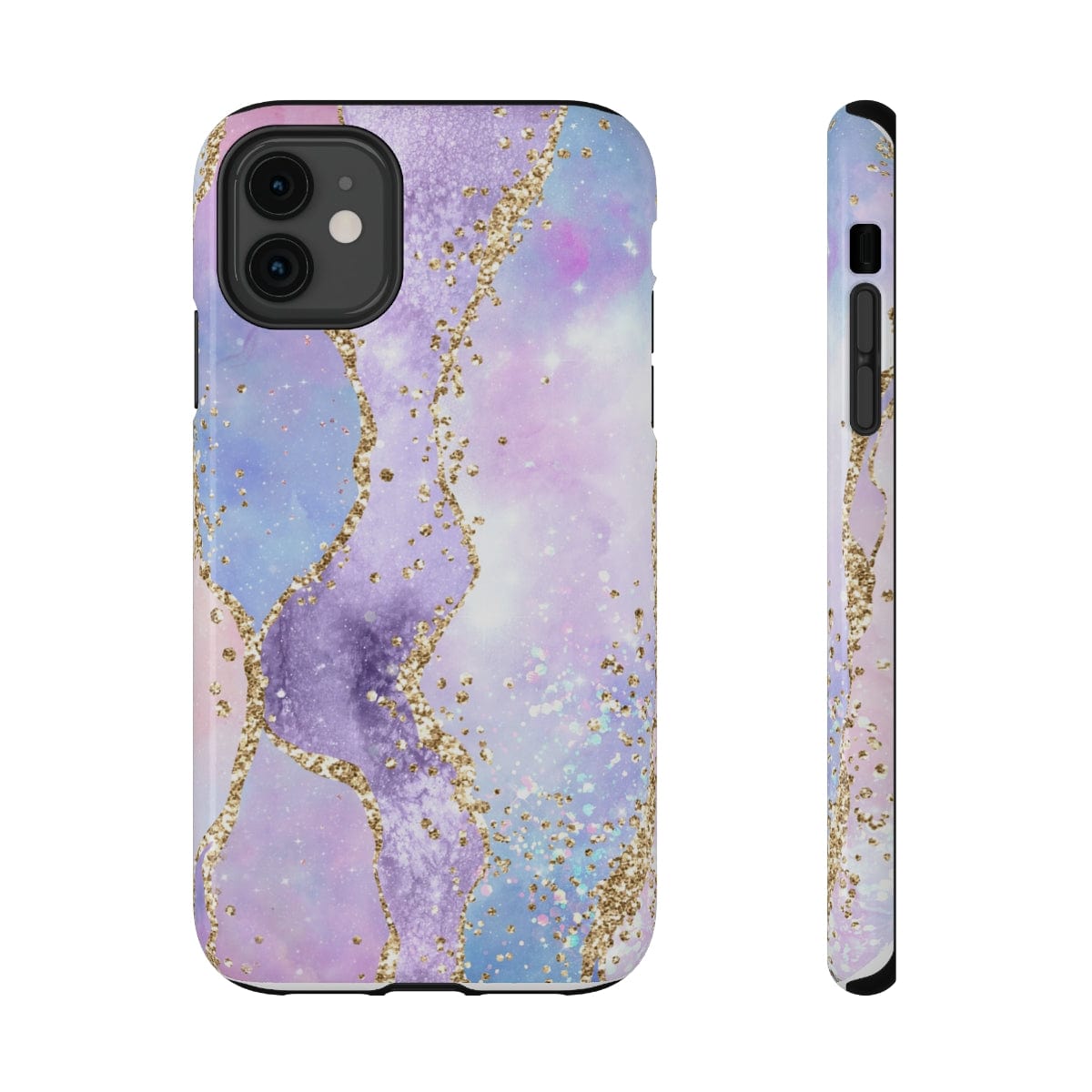 Printify Phone Case iPhone 11 / Glossy / Without gift packaging Pink Glitter Agate Impact-Resistant Cases