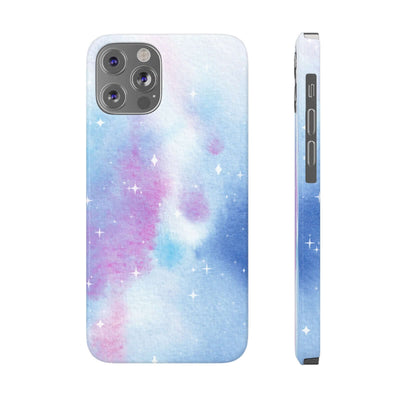 Printify Phone Case iPhone 12/12 Pro Blue and Purple Abstract Slim Phone Cases, Case-Mate