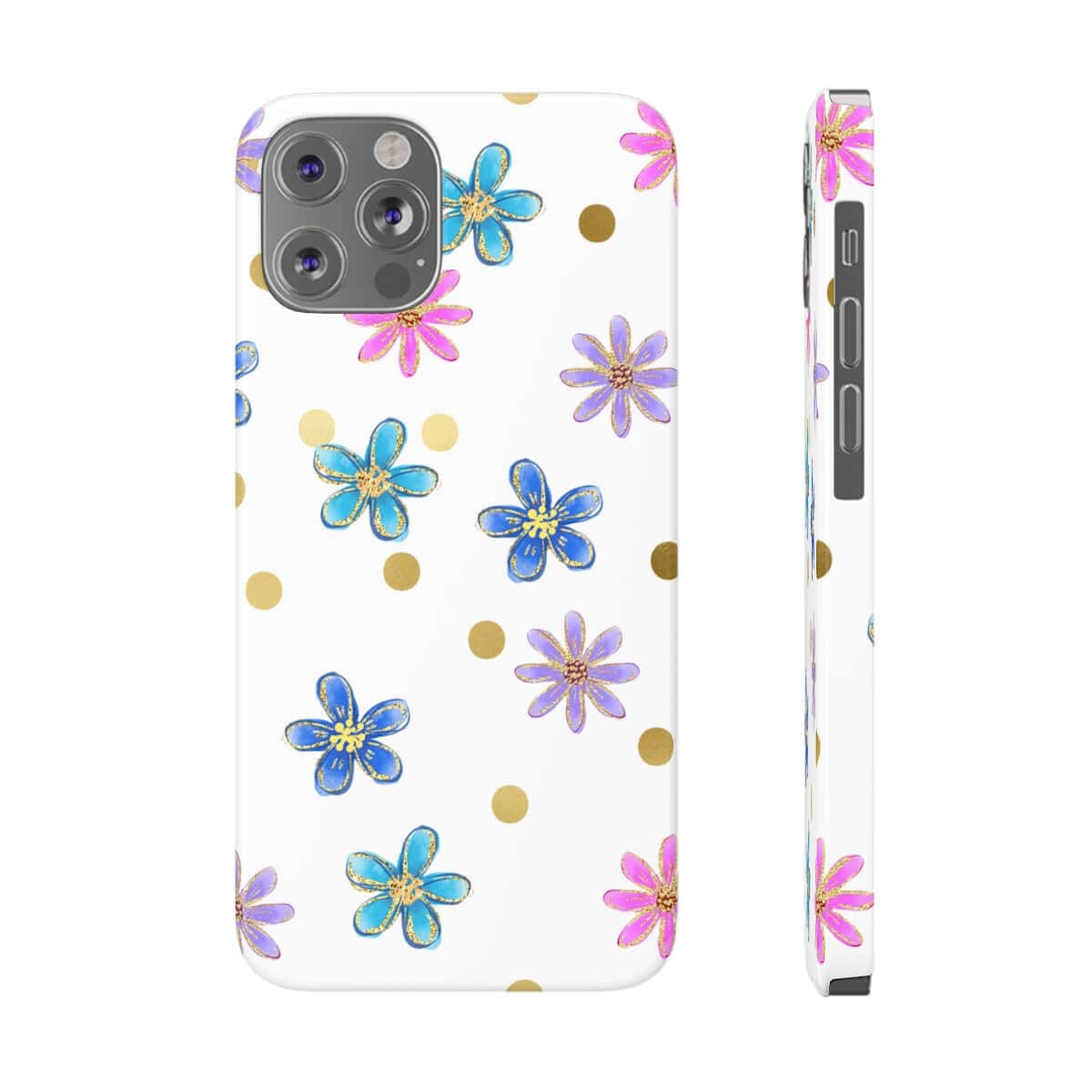 Printify Phone Case iPhone 12/12 Pro Cheerful flowers Slim Phone Cases, Case-Mate