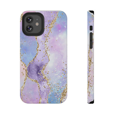 Printify Phone Case iPhone 12 / Glossy / Without gift packaging Pink Glitter Agate Impact-Resistant Cases