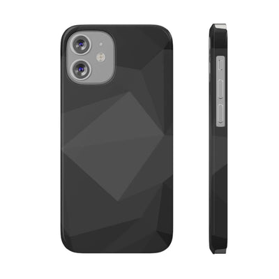 Printify Phone Case iPhone 12 Mini Black Geometric Slim Phone Case, Case-Mate