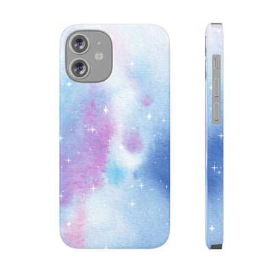 Printify Phone Case iPhone 12 Mini Blue and Purple Abstract Slim Phone Cases, Case-Mate