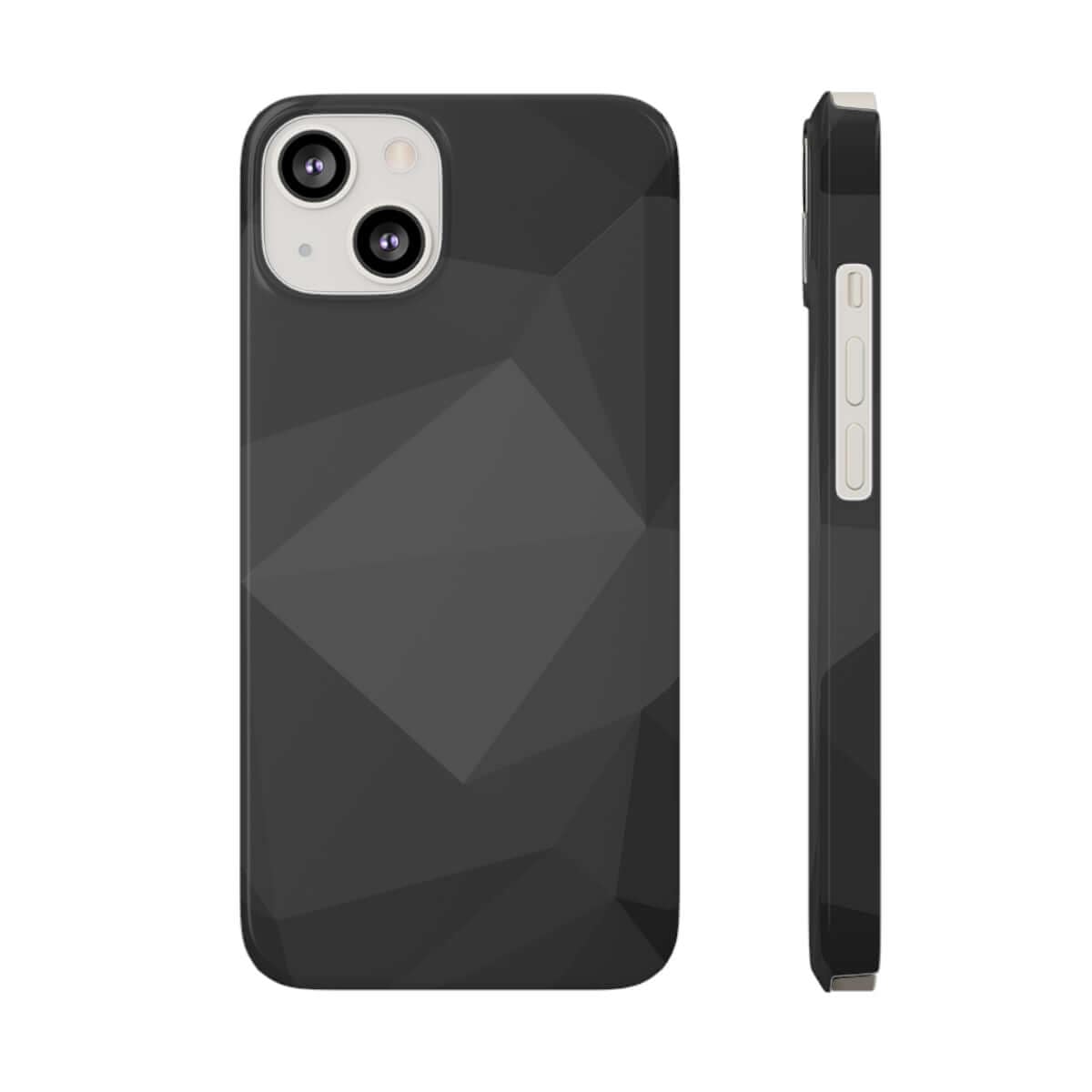 Printify Phone Case iPhone 13 Black Geometric Slim Phone Case, Case-Mate