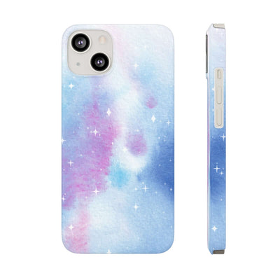 Printify Phone Case iPhone 13 Blue and Purple Abstract Slim Phone Cases, Case-Mate