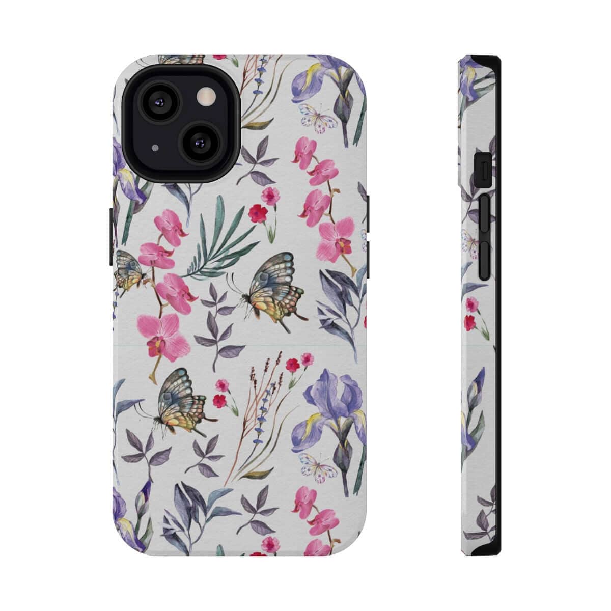 Printify Phone Case iPhone 13 / Glossy / Without gift packaging Butterlys & Flowers Impact-Resistant Cases