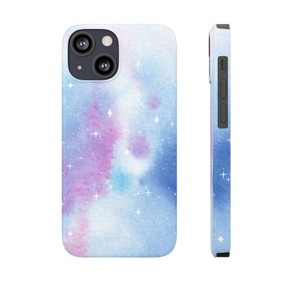 Printify Phone Case iPhone 13 Mini Blue and Purple Abstract Slim Phone Cases, Case-Mate