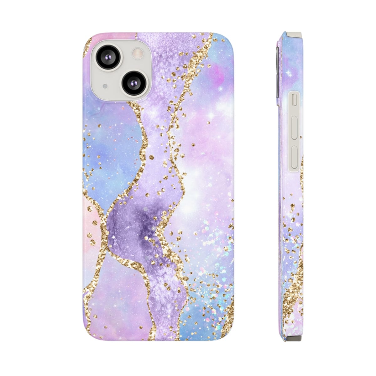 Printify Phone Case iPhone 13 Pink Glitter Agate Slim Phone Cases, Case-Mate