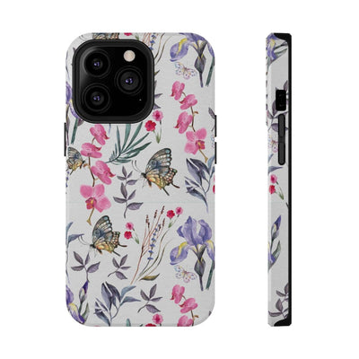 Printify Phone Case iPhone 13 Pro / Glossy / Without gift packaging Butterlys & Flowers Impact-Resistant Cases