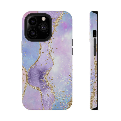 Printify Phone Case iPhone 13 Pro / Glossy / Without gift packaging Pink Glitter Agate Impact-Resistant Cases