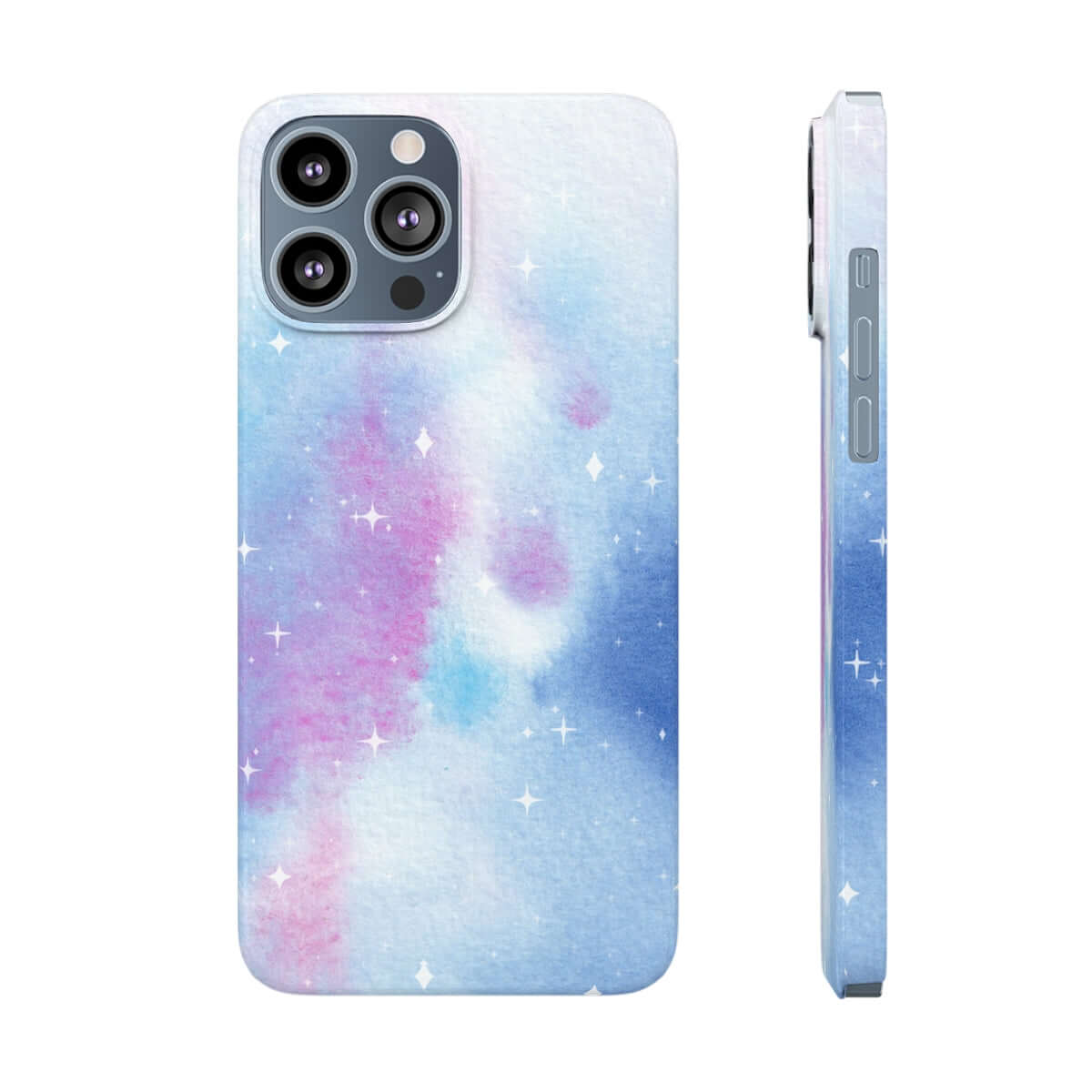 Printify Phone Case iPhone 13 Pro Max Blue and Purple Abstract Slim Phone Cases, Case-Mate