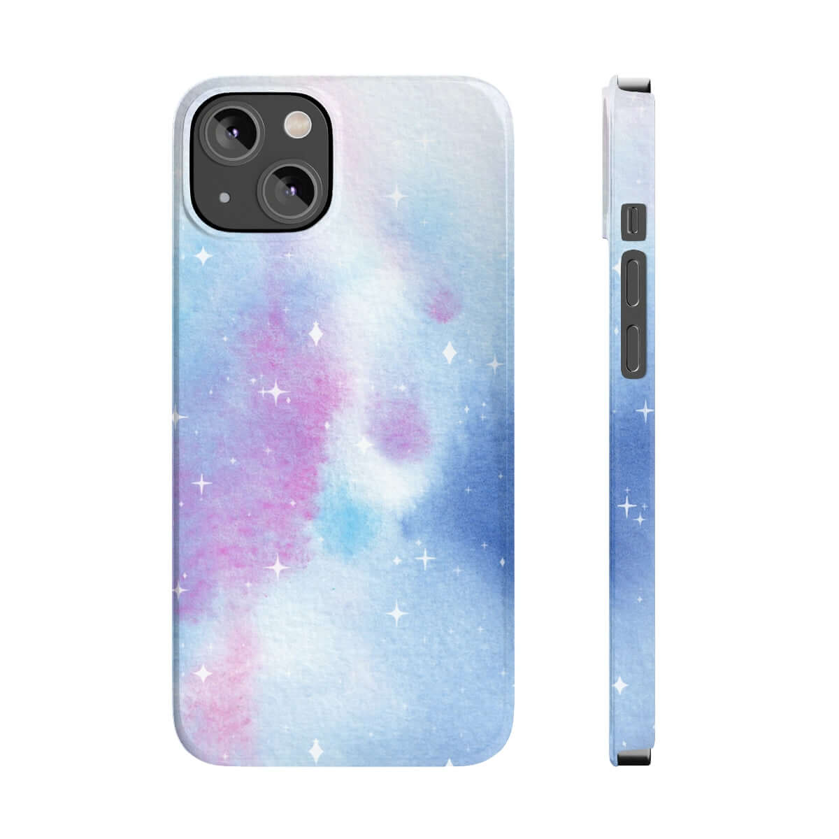 Printify Phone Case iPhone 14 Blue and Purple Abstract Slim Phone Cases, Case-Mate