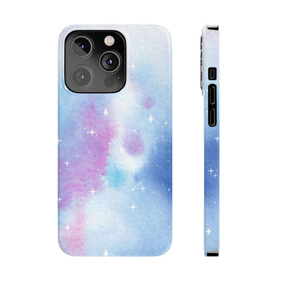 Printify Phone Case iPhone 14 Pro Blue and Purple Abstract Slim Phone Cases, Case-Mate