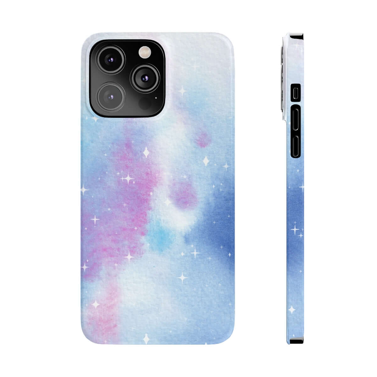 Printify Phone Case iPhone 14 Pro Max Blue and Purple Abstract Slim Phone Cases, Case-Mate