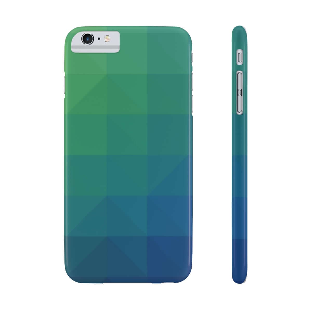 Printify Phone Case iPhone 6/6s Plus Slim Blue Gree Geometric Slim Phone Case, Case-Mate