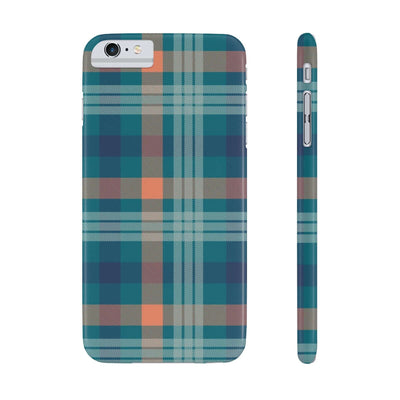 Printify Phone Case iPhone 6/6s Plus Slim Blue Tartan Slim Phone Cases