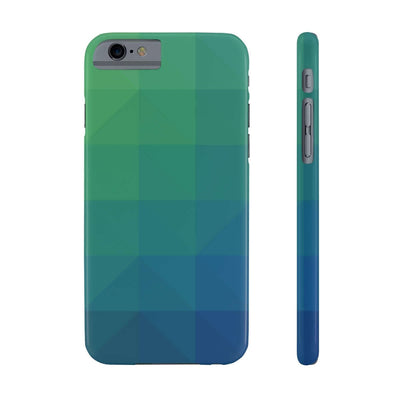 Printify Phone Case iPhone 6/6S Slim Blue Gree Geometric Slim Phone Case, Case-Mate