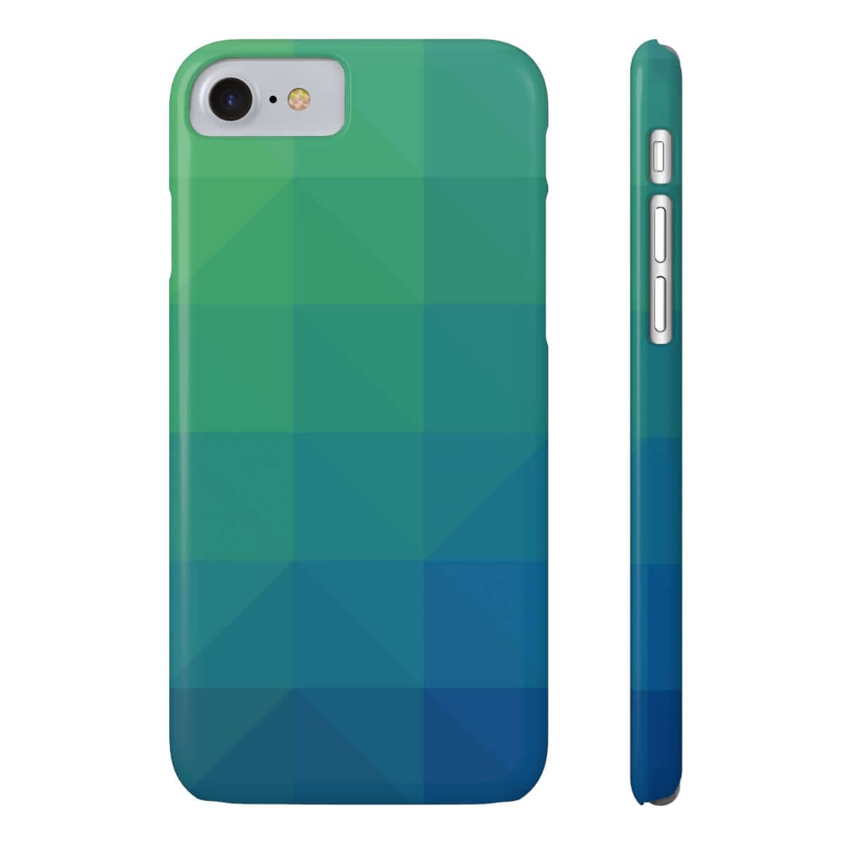 Printify Phone Case iPhone 7, iPhone 8 Slim Blue Gree Geometric Slim Phone Case, Case-Mate