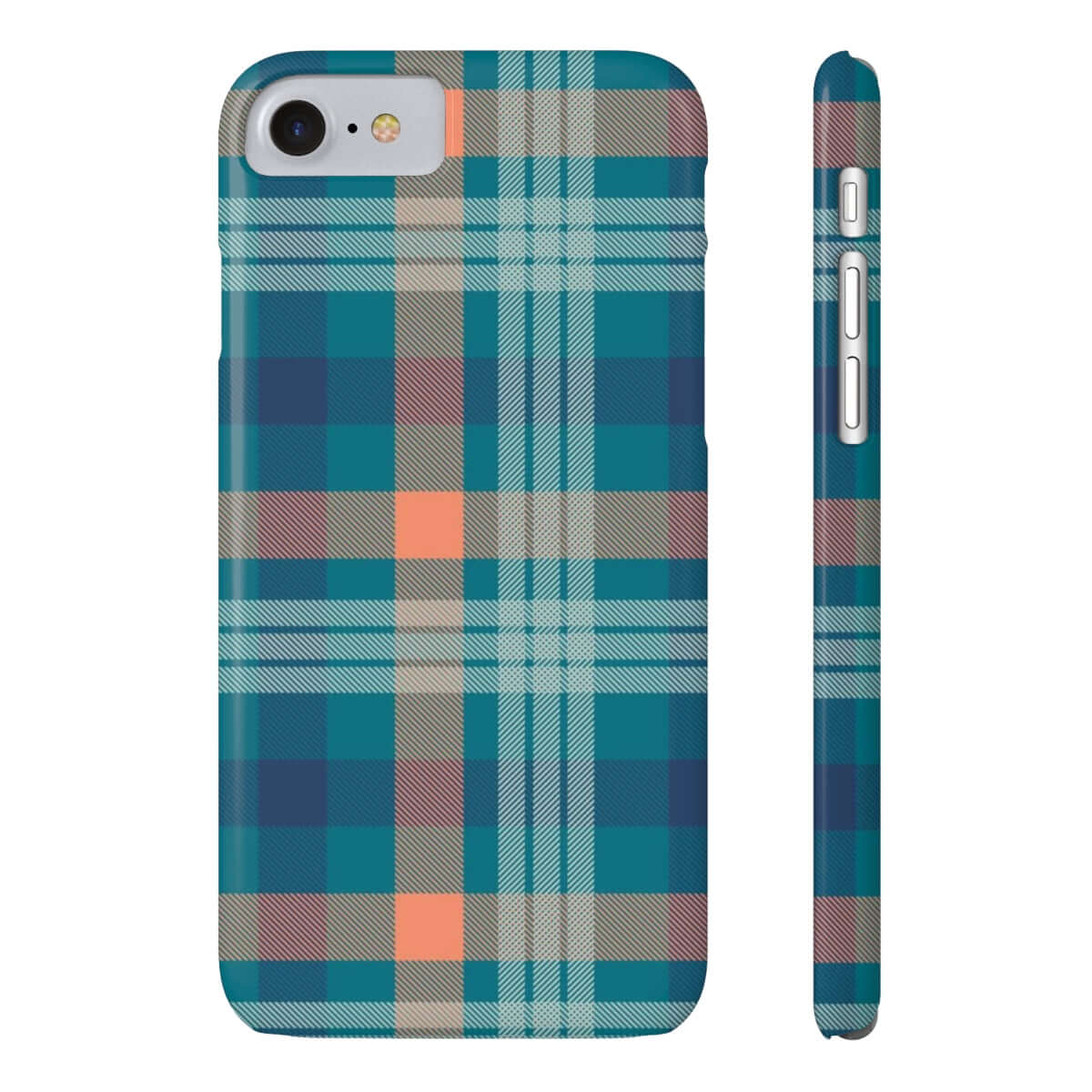 Printify Phone Case iPhone 7, iPhone 8 Slim Blue Tartan Slim Phone Cases