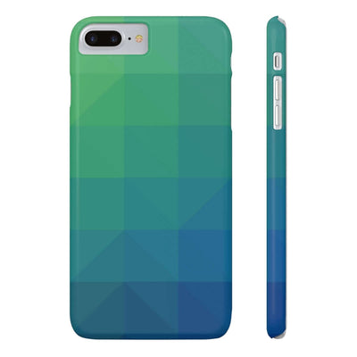 Printify Phone Case iPhone 7 Plus, iPhone 8 Plus Slim Blue Gree Geometric Slim Phone Case, Case-Mate