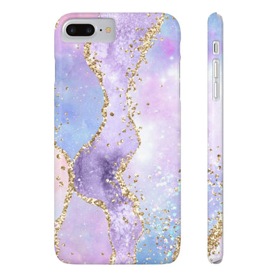 Printify Phone Case iPhone 7 Plus, iPhone 8 Plus Slim Pink Glitter Agate Slim Phone Cases, Case-Mate