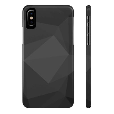 Printify Phone Case iPhone X Slim Black Geometric Slim Phone Case, Case-Mate