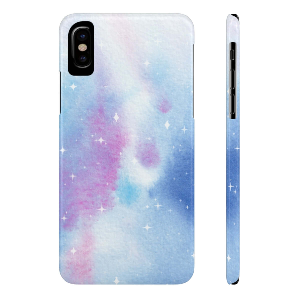 Printify Phone Case iPhone X Slim Blue and Purple Abstract Slim Phone Cases, Case-Mate