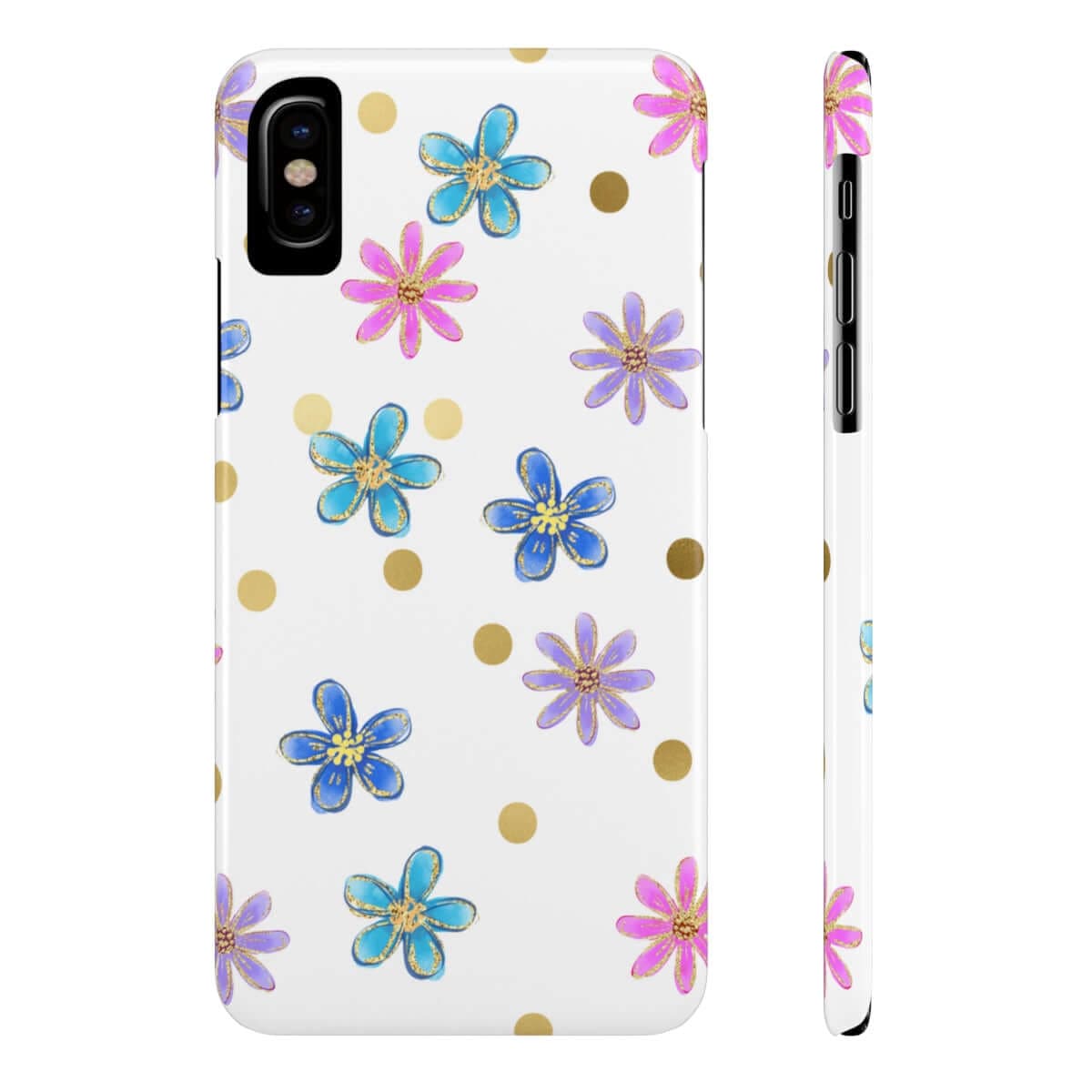 Printify Phone Case iPhone X Slim Cheerful flowers Slim Phone Cases, Case-Mate