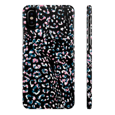 Printify Phone Case iPhone X Slim Dark Leopard Slim Phone Case