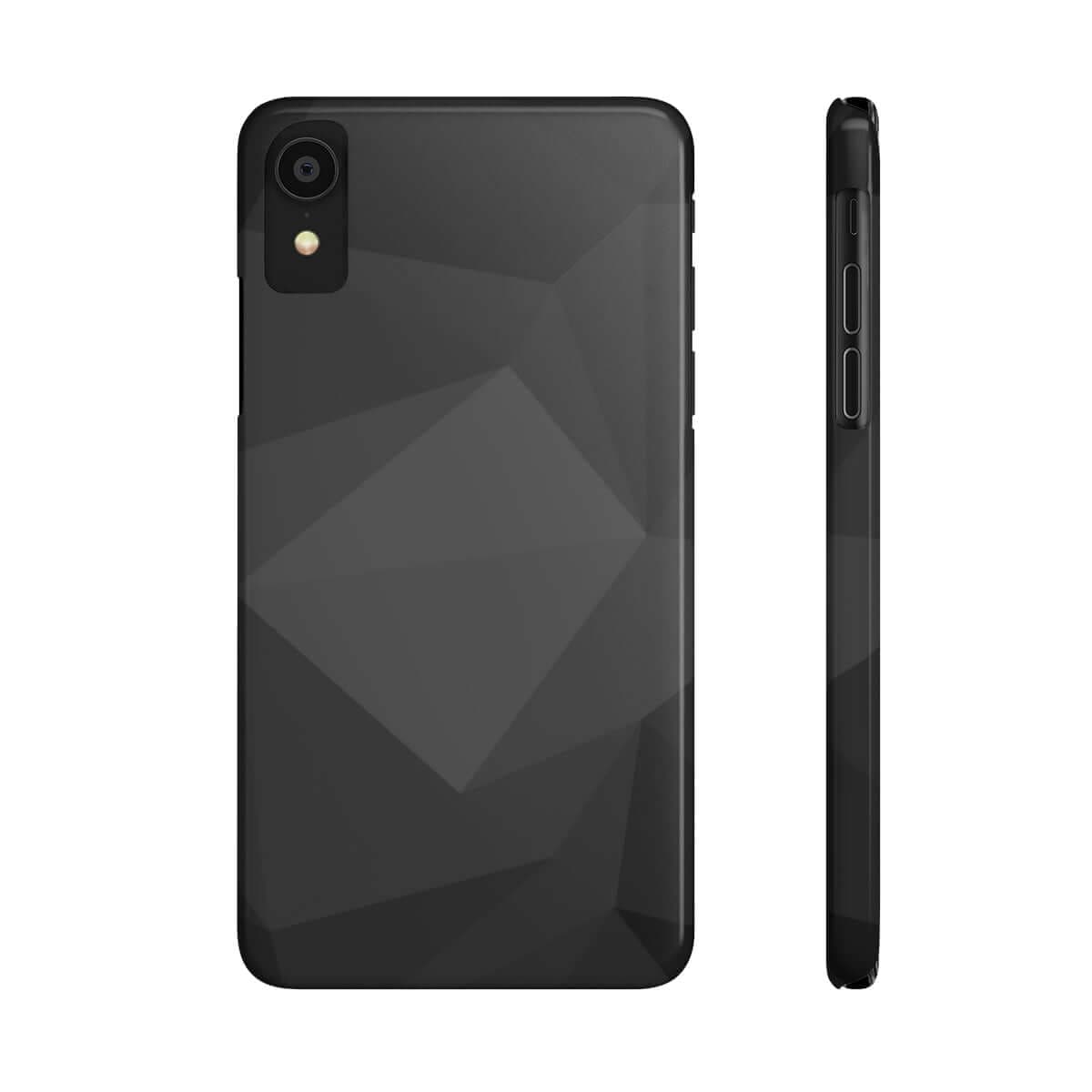 Printify Phone Case iPhone XR Black Geometric Slim Phone Case, Case-Mate