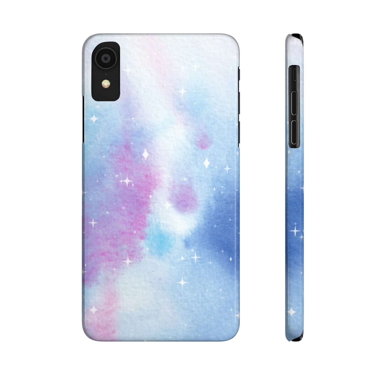 Printify Phone Case iPhone XR Blue and Purple Abstract Slim Phone Cases, Case-Mate