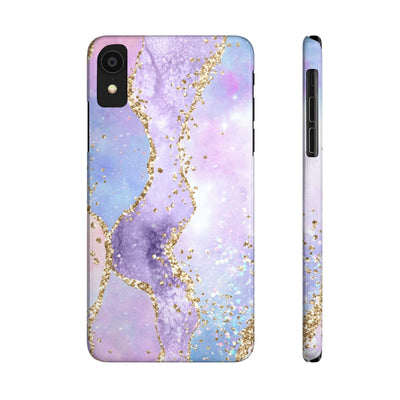 Printify Phone Case iPhone XR Pink Glitter Agate Slim Phone Cases, Case-Mate