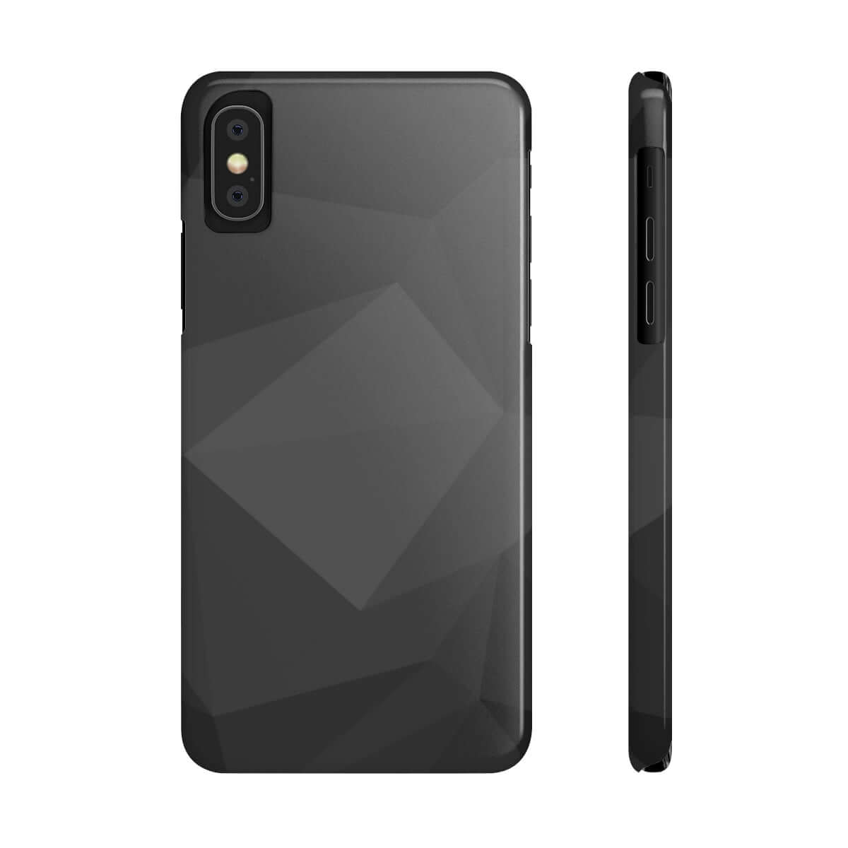 Printify Phone Case iPhone XS Black Geometric Slim Phone Case, Case-Mate