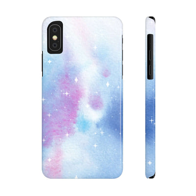 Printify Phone Case iPhone XS Blue and Purple Abstract Slim Phone Cases, Case-Mate