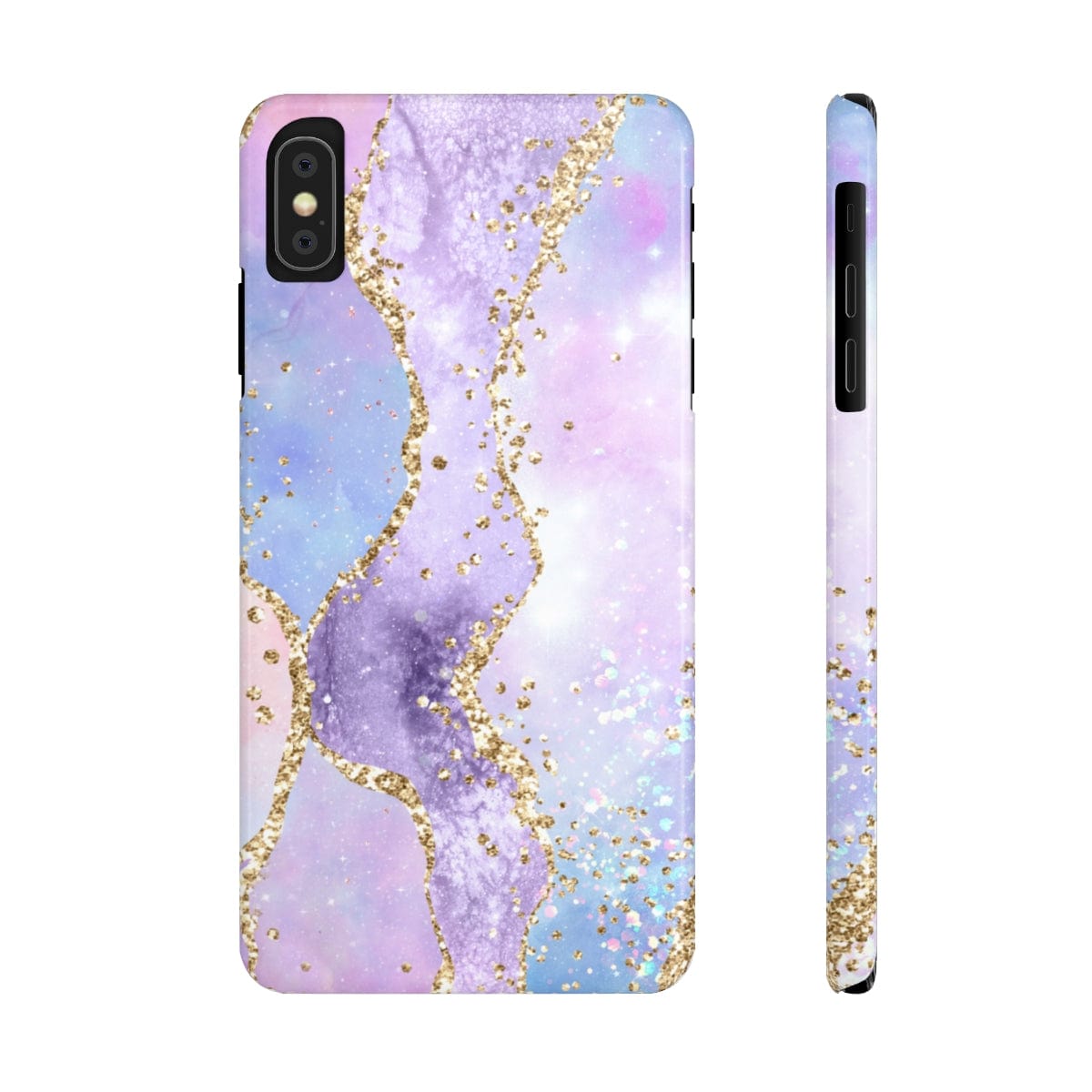 Printify Phone Case iPhone XS MAX Pink Glitter Agate Slim Phone Cases, Case-Mate