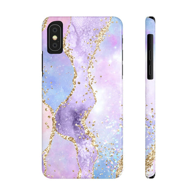 Printify Phone Case iPhone XS Pink Glitter Agate Slim Phone Cases, Case-Mate