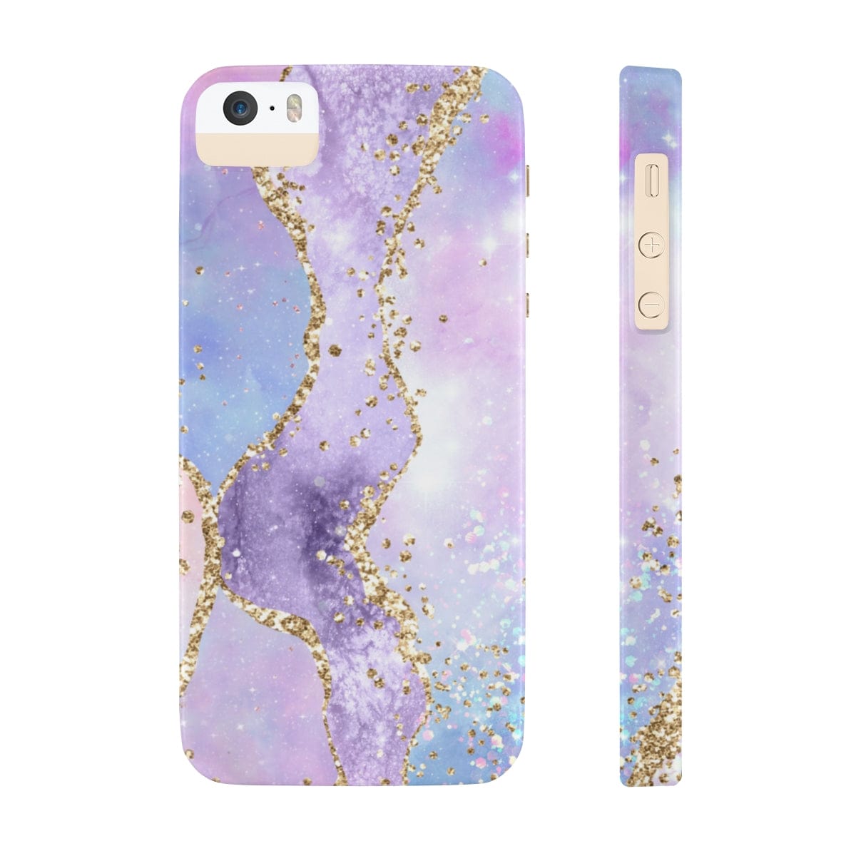 Printify Phone Case Pink Glitter Agate Slim Phone Cases, Case-Mate