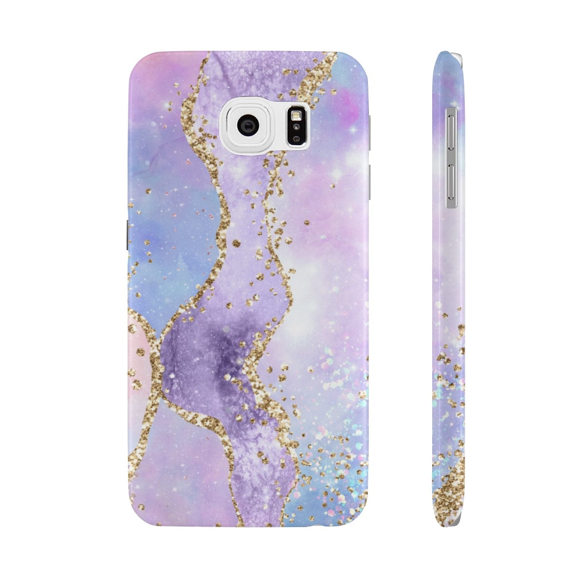 Printify Phone Case Pink Glitter Agate Slim Phone Cases, Case-Mate