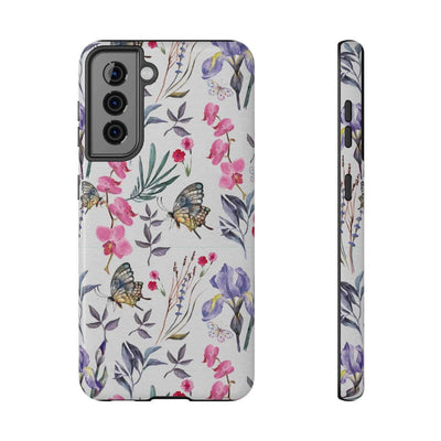 Printify Phone Case Samsung Galaxy S21 / Glossy / Without gift packaging Butterlys & Flowers Impact-Resistant Cases