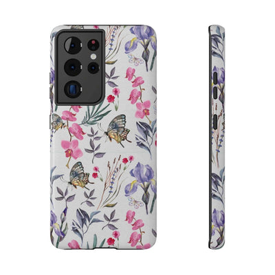 Printify Phone Case Samsung Galaxy S21 Ultra / Glossy / Without gift packaging Butterlys & Flowers Impact-Resistant Cases