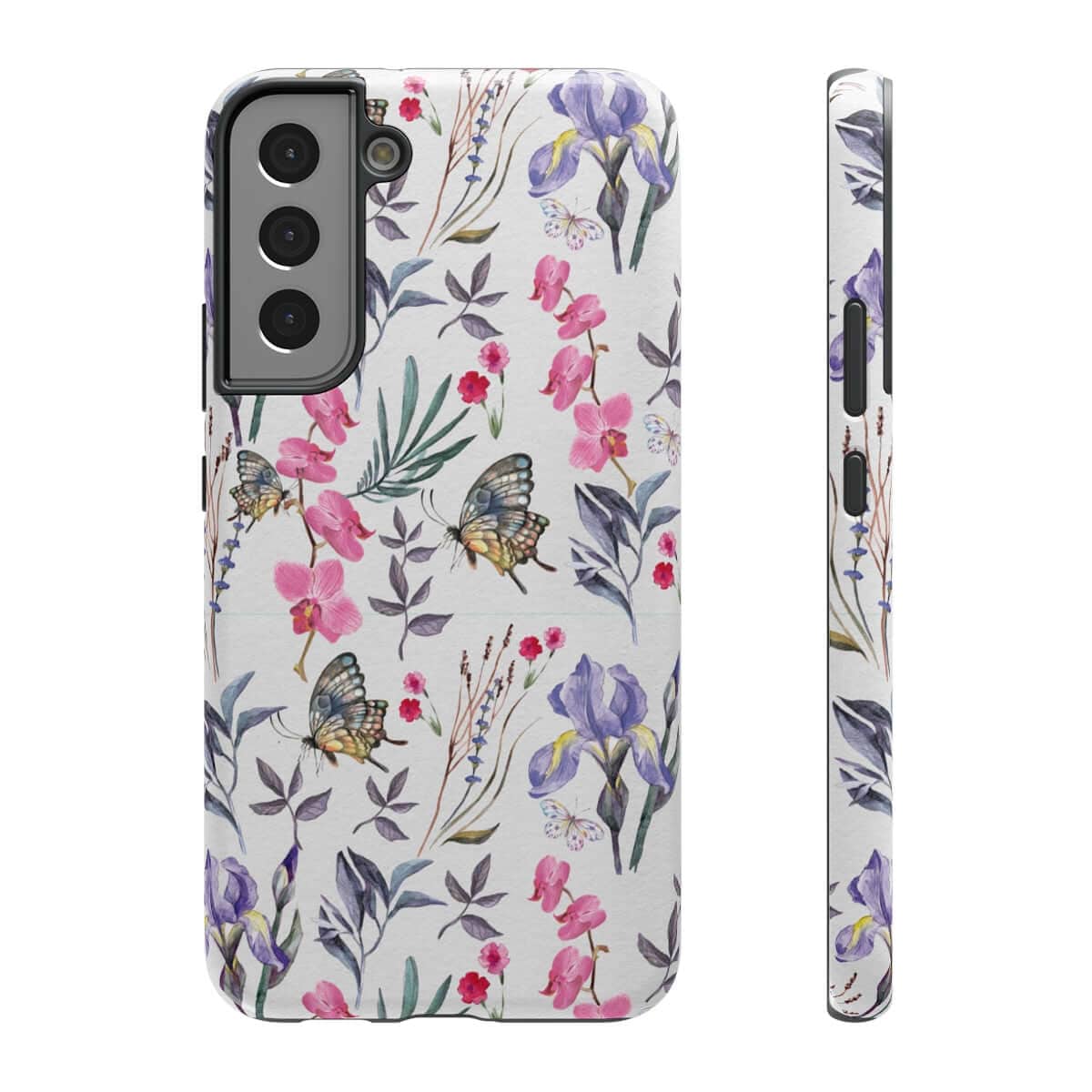 Printify Phone Case Samsung Galaxy S22 Plus / Glossy / Without gift packaging Butterlys & Flowers Impact-Resistant Cases