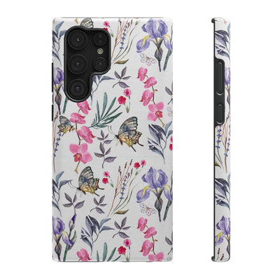 Printify Phone Case Samsung Galaxy S22 Ultra / Glossy / Without gift packaging Butterlys & Flowers Impact-Resistant Cases