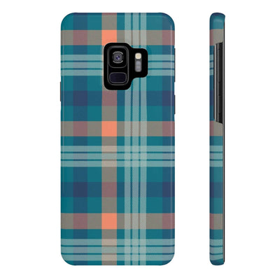 Printify Phone Case Samsung Galaxy S9 Slim Blue Tartan Slim Phone Cases