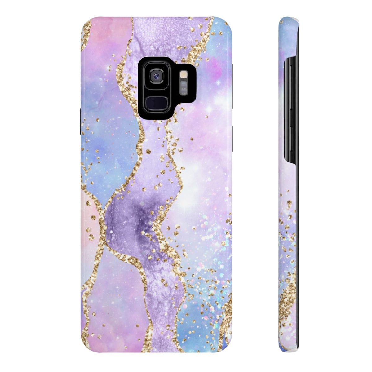 Printify Phone Case Samsung Galaxy S9 Slim Pink Glitter Agate Slim Phone Cases, Case-Mate