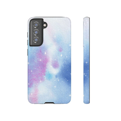 Printify Phone Case Samsung S21 FE / Glossy Blue and Purple Abstract Tough Cases