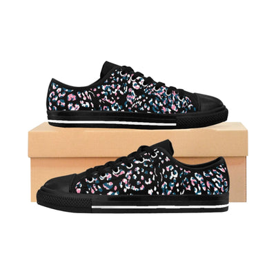 Printify Shoes US 10 / Black Women's Dark Leopard Sneakers