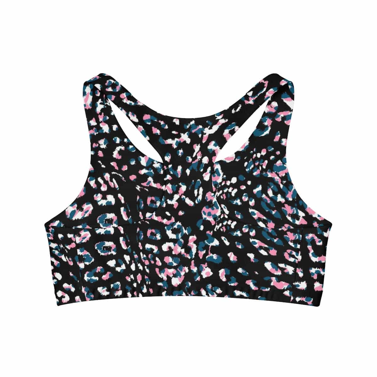 Printify Sports Bra Dark Leopard Sports Bra