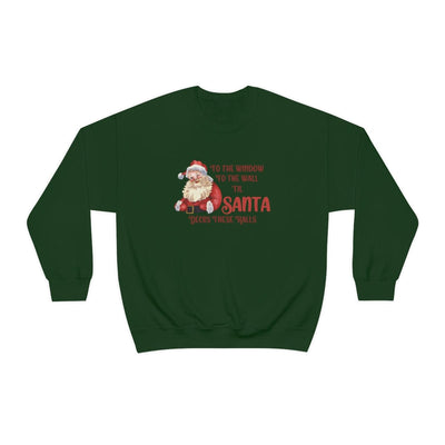 Printify Sweatshirt Santa Decks These Halls Crewneck Sweatshirt