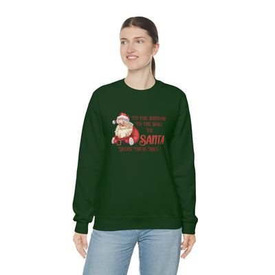 Printify Sweatshirt Santa Decks These Halls Crewneck Sweatshirt