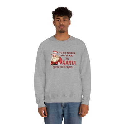 Printify Sweatshirt Santa Decks These Halls Crewneck Sweatshirt